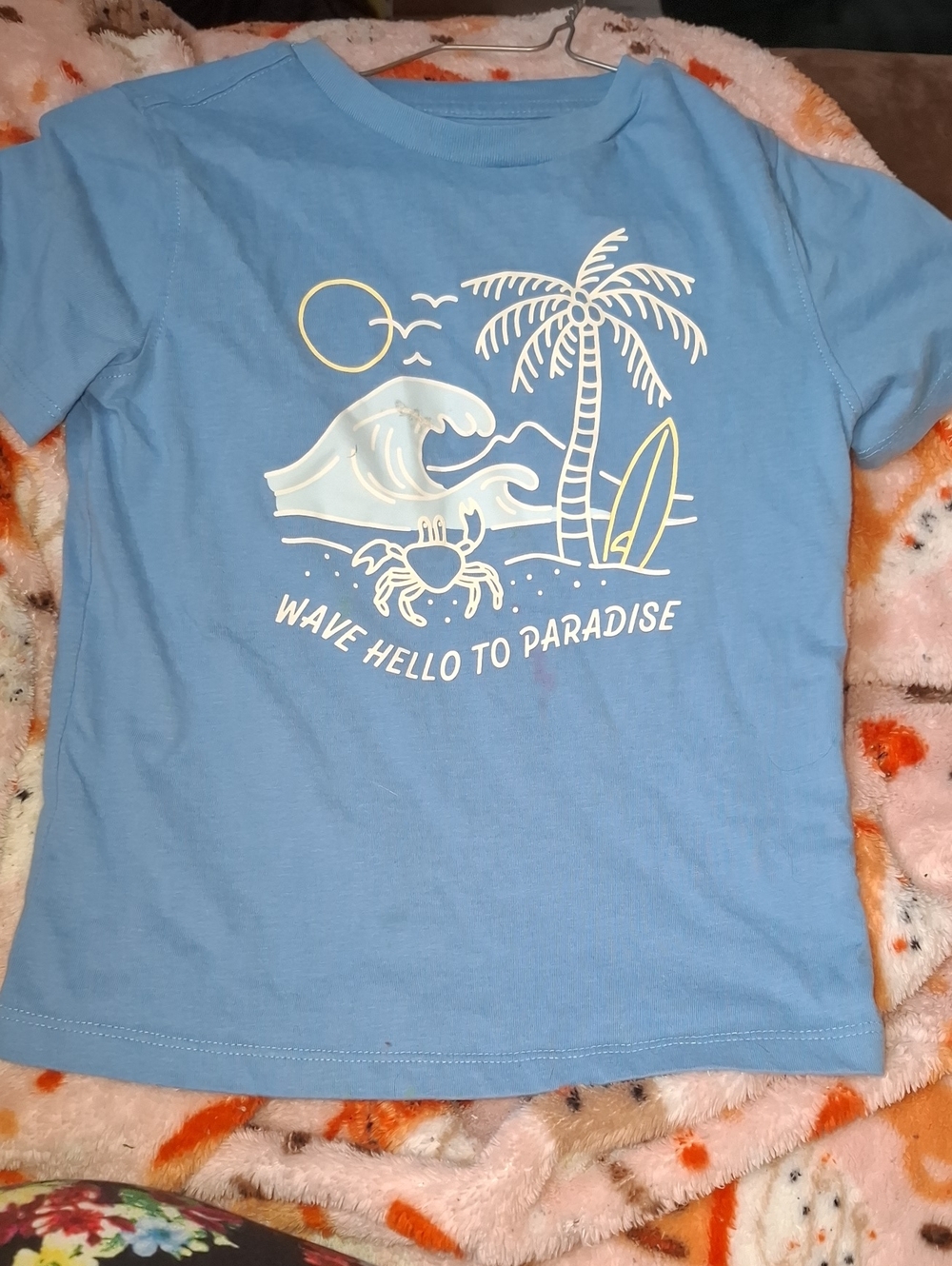 Blue Kids' Tropical Graphic Tee - Wave Hello to Paradise